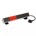 INCARA: ONDESK - (2+2C)X2P+Z/2XRJ-PRZEWÓD 2 METRY- ALUMINIUM/CZARNY