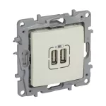 NILOE - PODWÓJNE GNIAZDO ŁADOWANIA USB 5 V 2400 MA KREMOWE, Legrand