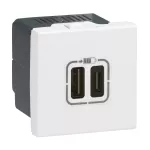 MOSAIC - Ładowarka 2 x USB 2400 mA Typ-A + Typ-C Biały, Legrand
