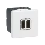 MOSAIC - Ładowarka USB 2400 mA Typ-C Biały, Legrand