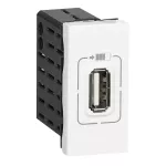 MOSAIC - GNIAZDO ZASILAJĄCE1 X USB 5 V 750 MA - BIAŁY, Legrand