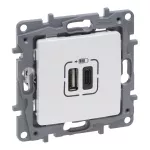 NILOE SELECTION - GNIAZDO 2 X USB TYP A+C - 3 A PERŁA, Legrand