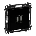 VALENA LIFE - GNIAZDO USB A+A CZARNE