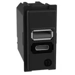 LIVING NOW - GNIAZDO 2XUSB A +C 1 MODUŁ 15 W, Bticino