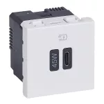 MOSAIC - GNIAZDO USB TYP C 45 W BIAŁE, Legrand