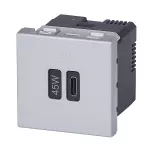 MOSAIC - GNIAZDO USB TYP C 45 W ALUMINIUM, Legrand