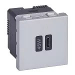 MOSAIC - GNIAZDO USB TYP C 45 W ALUMINIUM, Legrand
