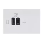 MOSAIC - GNIAZDO 2 X USB 2 MODUŁY TYP C+C 63 W BIAŁE, Legrand