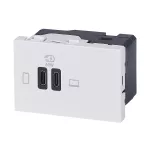 MOSAIC - GNIAZDO 2 X USB 2 MODUŁY TYP C+C 63 W BIAŁE, Legrand