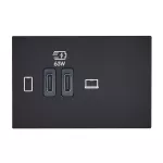 MOSAIC - GNIAZDO 2 X USB 2 MODUŁY TYP C+C 63 W ANTRACYT, Legrand