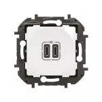 NOWE NILOE - GNIAZDO 2 X USB TYP C+C - 3 A BIAŁE