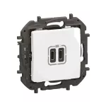 NOWE NILOE - GNIAZDO 2 X USB TYP C+C - 3 A BIAŁE