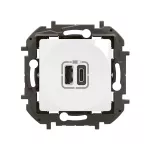 NOWE NILOE - GNIAZDO 2 X USB TYP A+C - 3 A BIAŁE