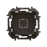 NOWE NILOE - GNIAZDO 2 X USB TYP C+C - 3 A CZARNE