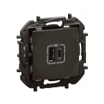 NOWE NILOE - GNIAZDO 2 X USB TYP A+C - 3 A CZARNE