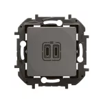 NOWE NILOE - GNIAZDO 2 X USB TYP C+C - 3 A STALOWE