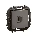 NOWE NILOE - GNIAZDO 2 X USB TYP A+C - 3 A STALOWE