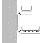 WSPORNIK ŚCIENNY, PROFIL -C 378 MM, GS, Cablofil