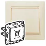 VALENA GNIAZDO TELEFONICZNE 2XRJ45 (4 STYKI) KREM, Legrand