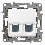 NILOE/NILOE SELECTION -GNIAZDO 2XRJ45 KAT. 6 STP BIAŁE, Legrand