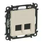 VALENA LIFE GNIAZDO 2 x RJ 45 kat. 6 UTP KREMOWE, Legrand