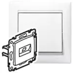 VALENA GNIAZDO 1XRJ45 KAT 6 STP BP BIAŁY, Legrand