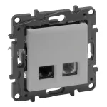 Niloe Step - gniazdo RJ11 + RJ45 kat. 6 UTP- kolor aluminium, Legrand