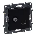 Niloe Step - gniazdo TV typu "F" końcowe do instalacji typu gwiazda, 1,5 dB + RJ 45 kat. 6 UTP- kolor czarny, Legrand