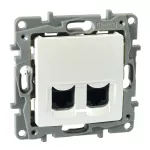 NILOE SELECTION - GNIAZDO 2 X RJ 45 KAT. 6 UTP PERŁA, Legrand