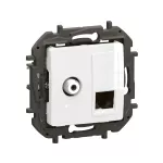 NOWE NILOE- GNIAZDO TV TYP "F" + GNIAZDO RJ 45 KAT. 6 UTP BIAŁE