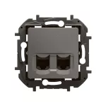 NOWE NILOE - GNIAZDO 2 X RJ45 KAT. 5E UTP STALOWE