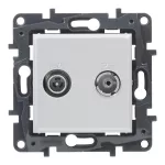 Niloe Step - gniazdo TV-R-SAT przelotowe, 14 dB- kolor aluminium, Legrand