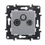 Niloe Step - gniazdo TV-R-SAT końcowe do instalacji typu gwiazda 1,5 dB- kolor aluminium, Legrand