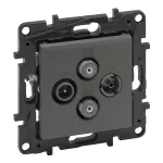 Niloe Step - gniazdo TV-R-SAT-SAT końcowe do instalacji typu gwiazda, 2 przewody 1,5 dB- kolor stalowy, Legrand