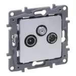 NILOE SELECTION - GNIAZDO TV-RD-SAT PRZELOTOWE 14 DB ALUMINIUM, Legrand