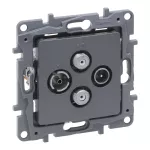 NILOE SELECTION - GNIAZDO TV-RD-SAT-SAT KOŃCOWE DO INSTALACJI TYPU GWIAZDA 1,5 DB STAL, Legrand