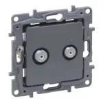 NILOE SELECTION - GNIAZDO TV - "F-F" KOŃCOWE DO INSTALACJI TYPU GWIAZDA 1 DB STAL, Legrand