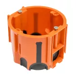 Puszka podtynkowa ProDuo, głęboka 60mm, fi68, łączeniowa, z wkrętami, wiatroszczelna, pomarańczowa, IP30