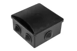 Puszka hermetyczna S-BOX 80x80x40, 6 dławików, okrągła, odporna na UV, czarna, IP44