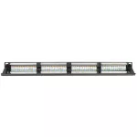 Panel kat. 6 19" 1U 24xRJ45 UTP czarny