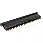 Panel kat. 6 19" 1U, 24xRJ45 FTP czarny z półką