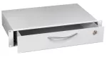 Szuflada na dokumenty 19" 2U, z zamkiem, RAL9005