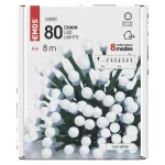 Lampki choinkowe 80 LED cherry 8m zimna biel, zielony przewód, 8 programów, IP44