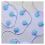 Dekoracje - 40 LED big cherry 4m IP44 niebieski, biały przewód, IP44, timer