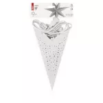 Dekoracje- gwiazda papierowa z brokatem na brzegach, biała, 60 cm, na żarówkę E14, IP20