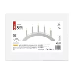 Dekoracje - świecznik drewniany łuk biały 20x38 cm 15W na 5x żarówek E10, IP20