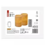 Świece woskowe 2x1 LED śnieżynki, gwiazdki, 4x AA, vintage, IP20, timer, pilot, kpl. 2 szt