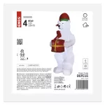 Dekoracje – 4 LED miś dmuchany 240 cm, zimna biel, IP44