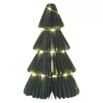 Dekoracje - choinka papierowa 35 LED, 30 cm, ciepła biel, 3× AA, IP20, timer