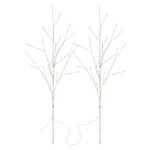 Dekoracje - 2x gałązka brzozy, 60 cm, 3x AA, IP44, ciepła biel, IP20, timer